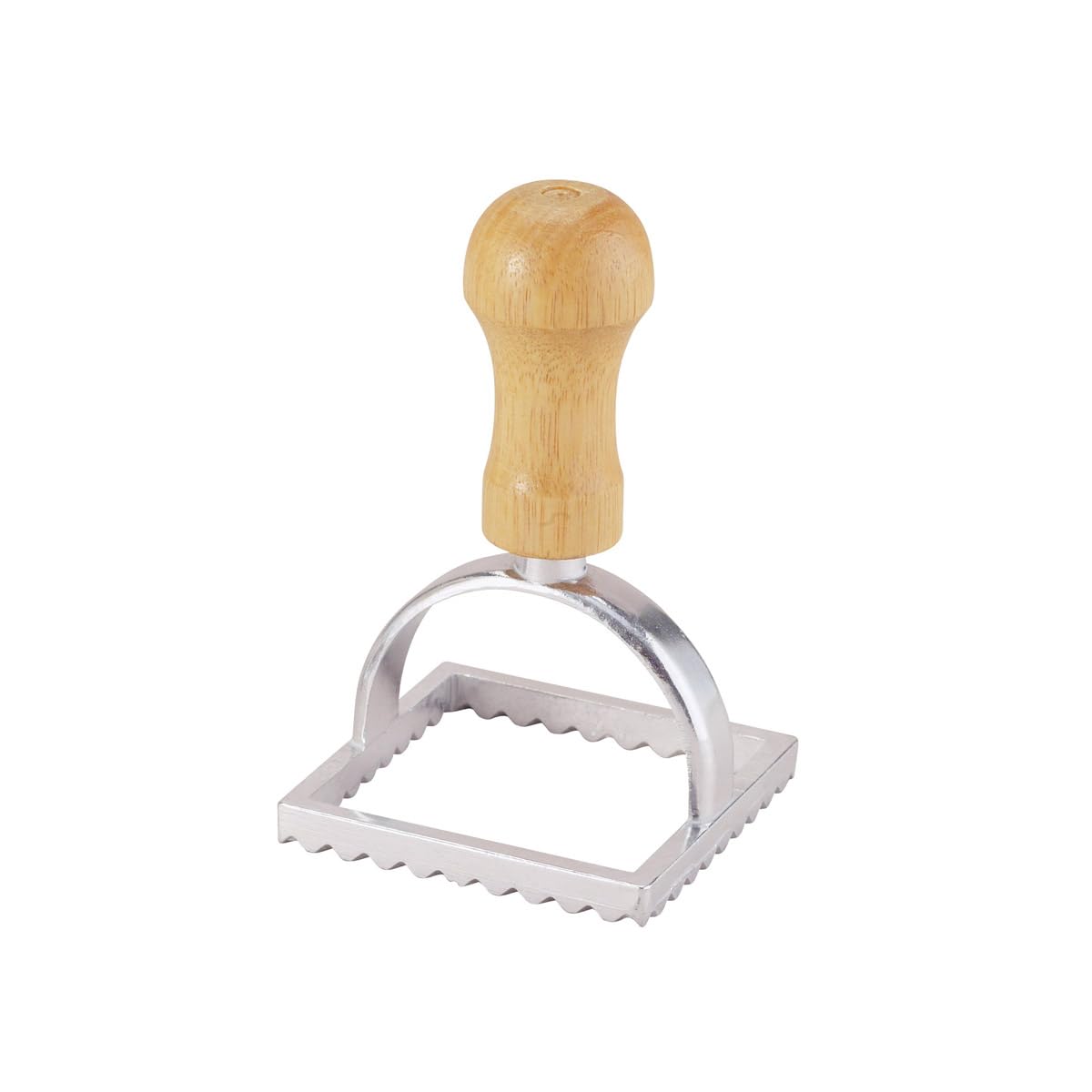 Fantes Ravioli Maker Stamp Set, Square Stamp With Wooden Handle And Fluted Edge, 2.75-Inch, The Italian Market Original Since 19