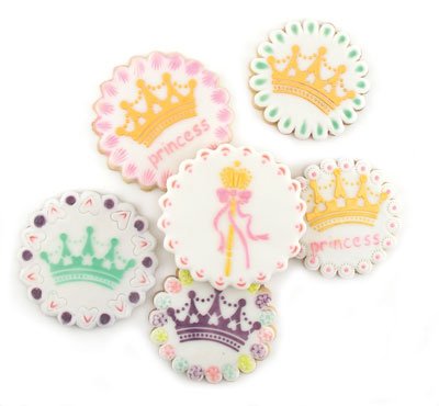 Designer Stencils C296 Princess Crown Cake Stencil, Beige/Semi-Transparent
