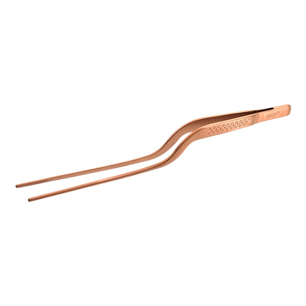 Mercer Culinary Offset Precision Plus Chef Plating Tong, 7-7/8 Inch Tip, Rose Gold