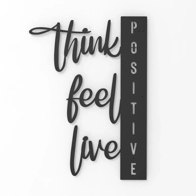 7 Decore Positivity Pulse Wood Wall Decor | Ideal For Living Room, Bedroom, Kitchen, Office, Hotel - Easy To Clean, Water Splash