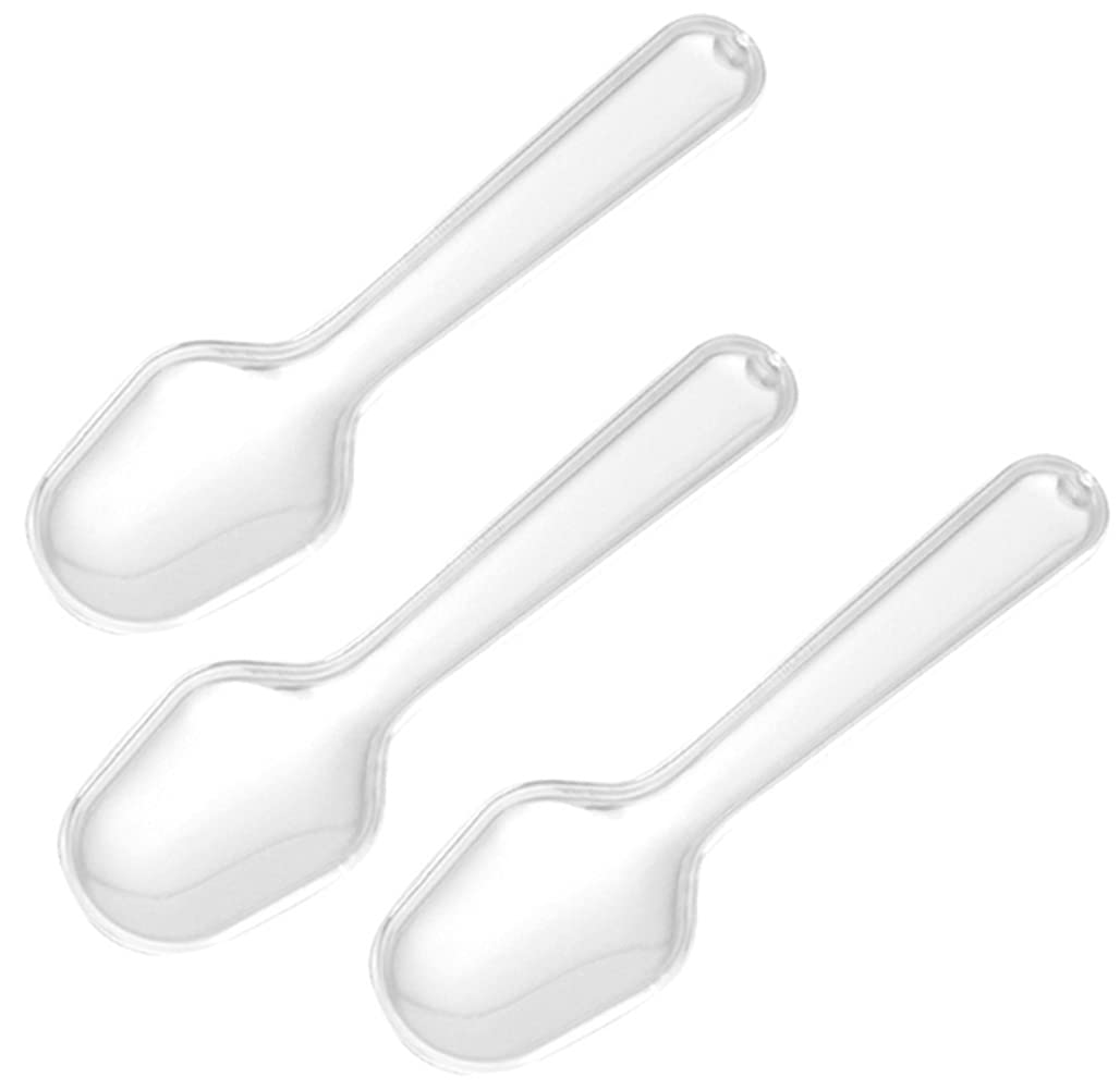 500 Count Heavy Disposable Plastic Spoons - 3 Inch Clear Mini Tasting Spoons Small Taster Spoons For Frozen Dessert Supplies Foo