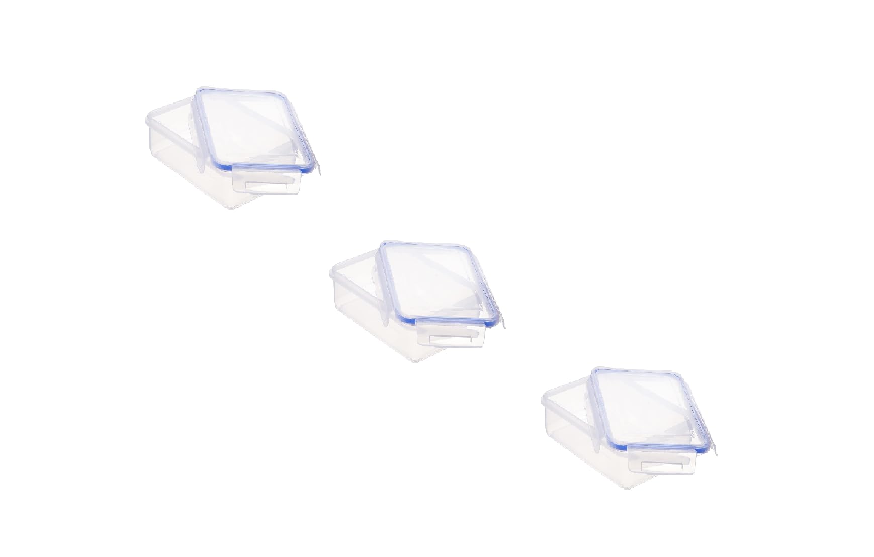 Aristo Lock & Fresh 301 Plastic Storage Container For Storing Grains, Pulses, Rice, Wheat Etc Set Of 31100 Ml, Transparent Clea