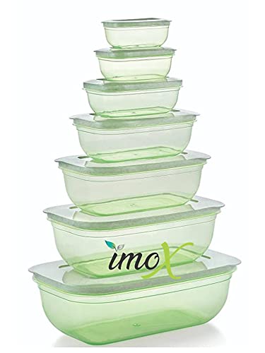 Imox Pack Of 7 Bpa Free Plastic Fridge Storage Containers Set, Food Storage Container, Freezer Storage Containers Keep Fresh For