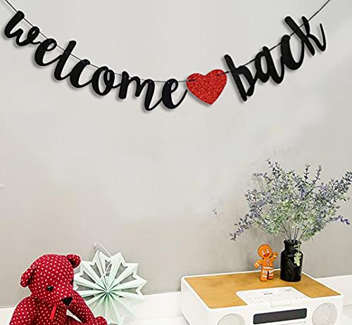 Welcome Back Banner Black Back To School Party Hanging Banner Welcome Back Garland For Welcome First Day Of School Party Classro