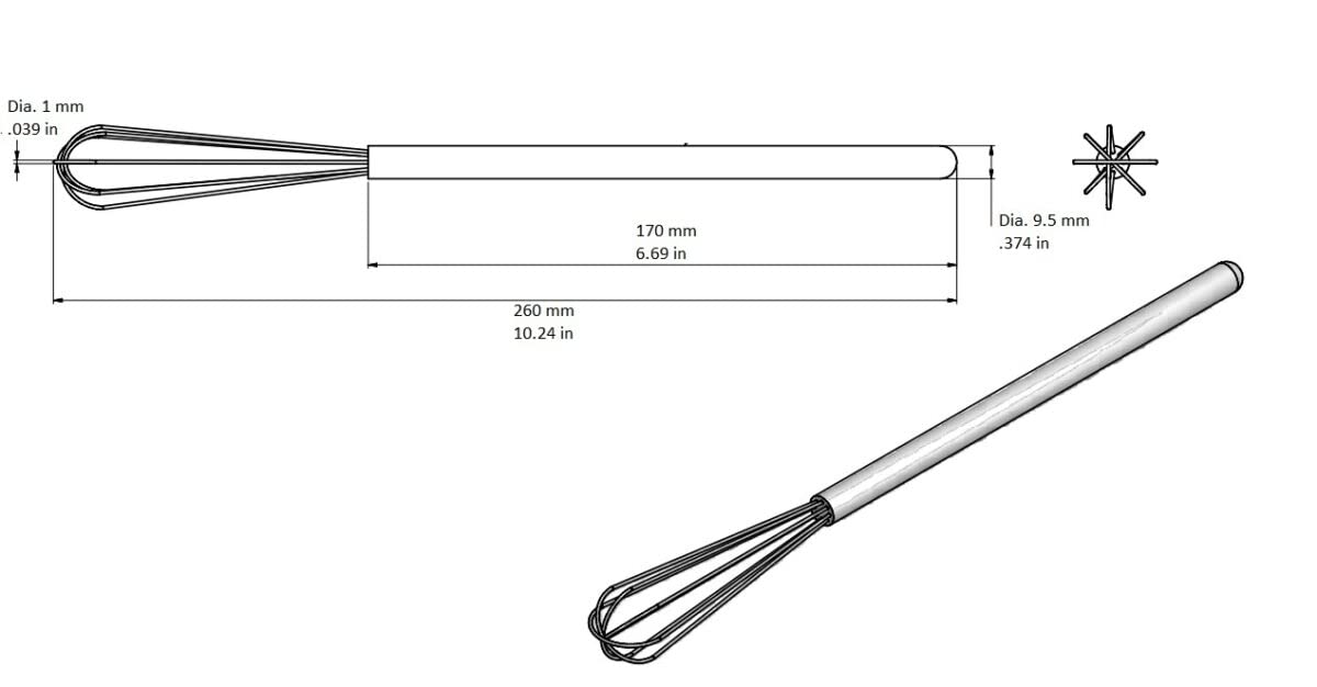 Rattleware Stainless Steel 10.5'' Round Coffee Whisk - For A Perfect Mix, Evenly Distributed & Eliminated Clumps For Specialty D