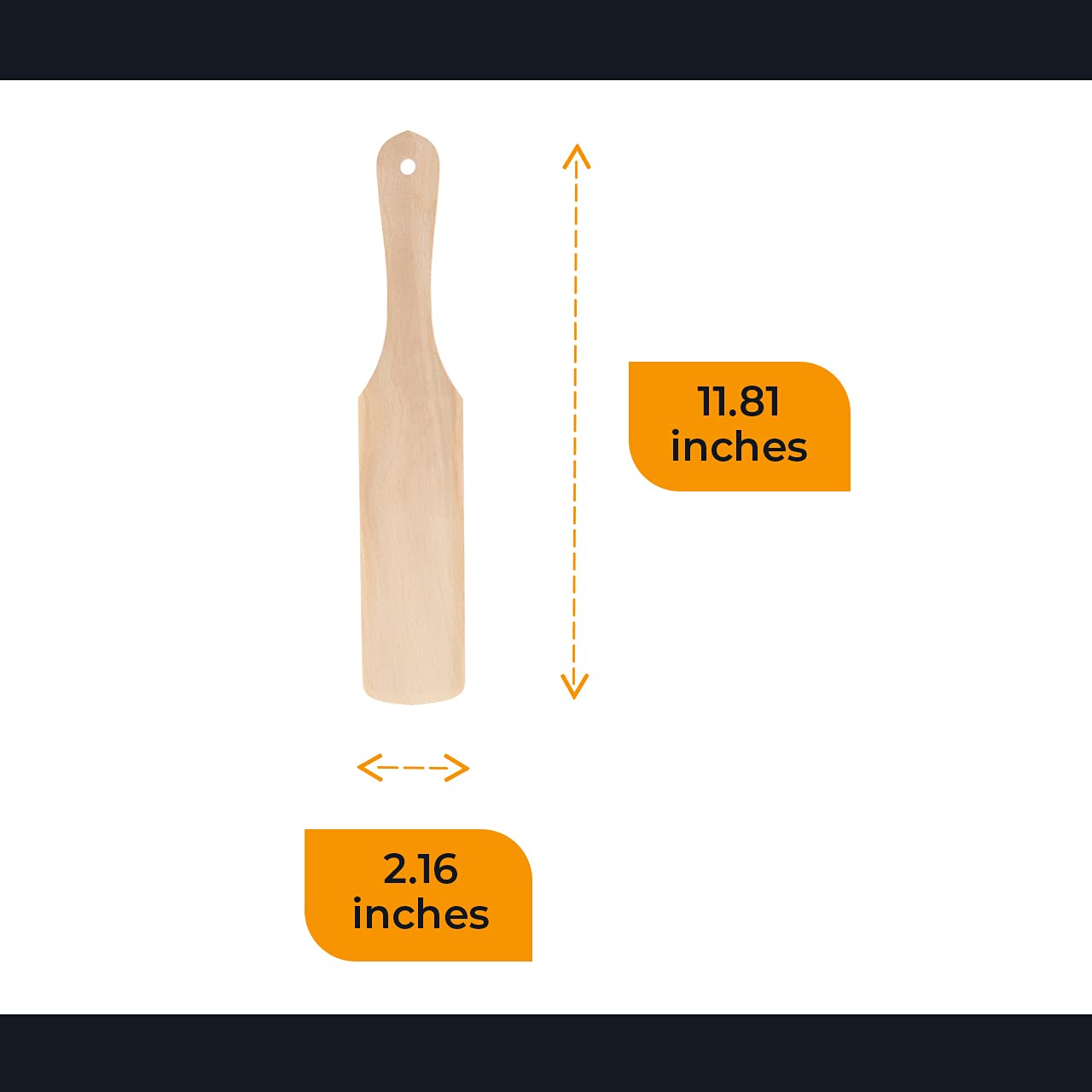 Wooden Pancake Turner - Cooking Spatula - Long Flat Kitchen Turner - Pancake Paddle