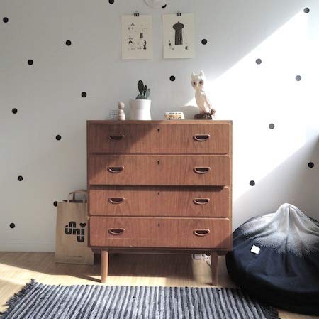 Circle Dot Wall Decal Dots Polka - 1 Inch Set Of 100Pcs - Easy To Peel Easy To Stick + Safe On Walls & Paint - Matte Vinyl Polka