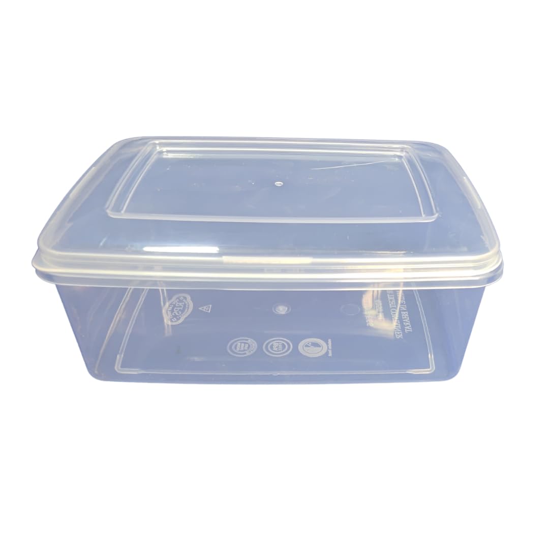 Aanij Reusable Clear Plastic Storage Containers Size 2880 Ml With Airtight Lids Rectangular Stackable Storage Basket For Kitche