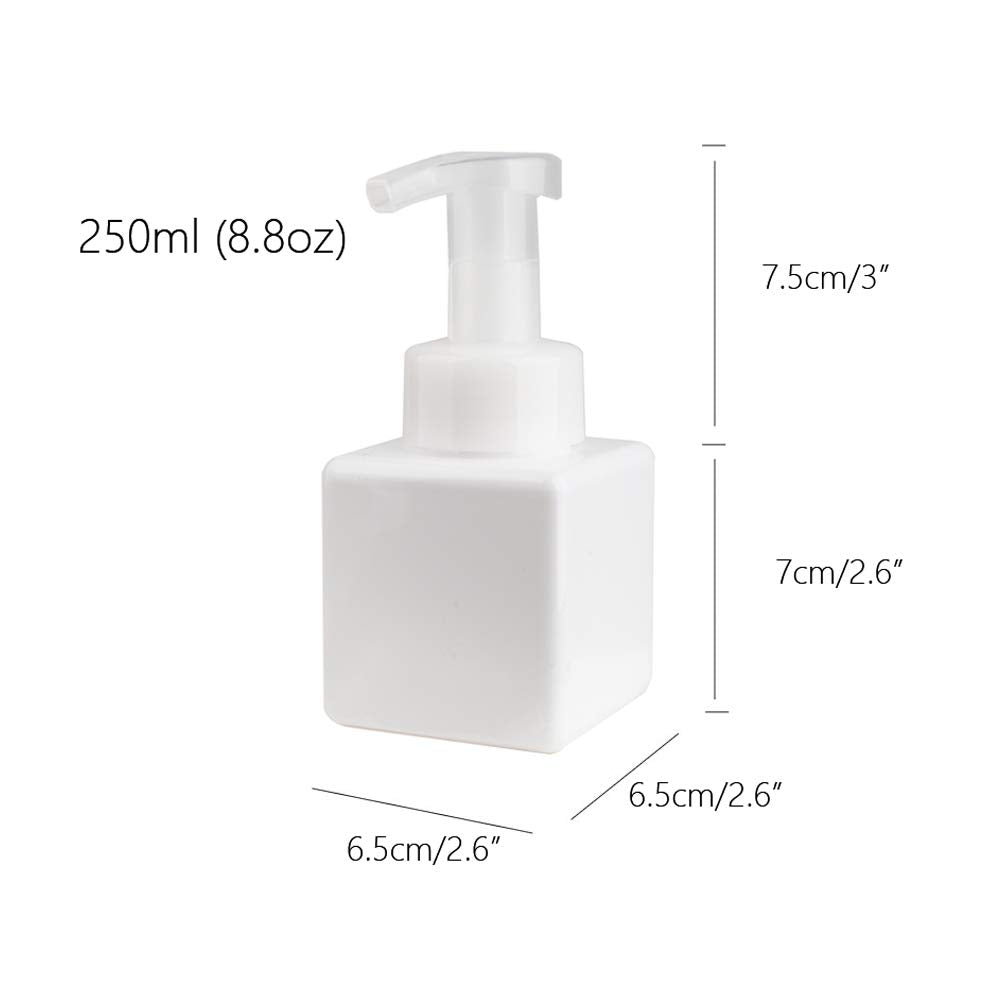Uujoly Foaming Soap Dispenser, 250Ml (9Oz) Refillable Pump Bottle For Liquid Soap, Shampoo, Body Wash (2 Pcs) (Small White)
