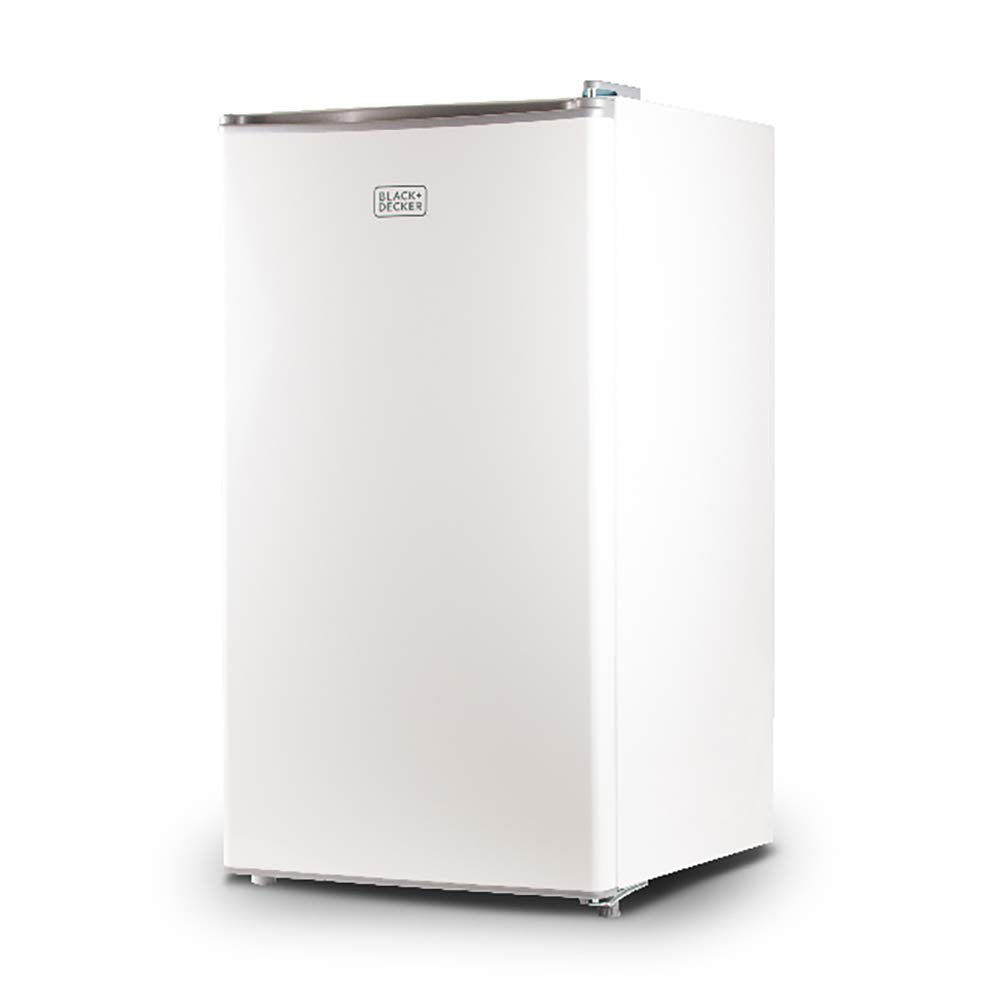 Black+Decker Bcrk32W Compact Refrigerator Energy Star Single Door Mini Fridge With Freezer, 3.2 Cubic Ft., White
