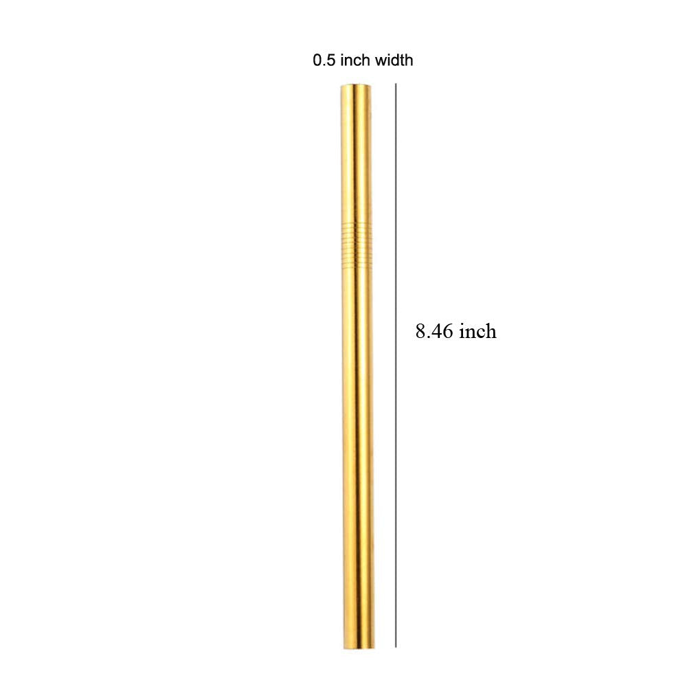 Sunwinc 100Pack Reusable Straws&Jumbo Smoothie Straws-0.5'' Wide. Stainless Steel 18/10 Extra Wide Reusable Metal Straws,Fat Str