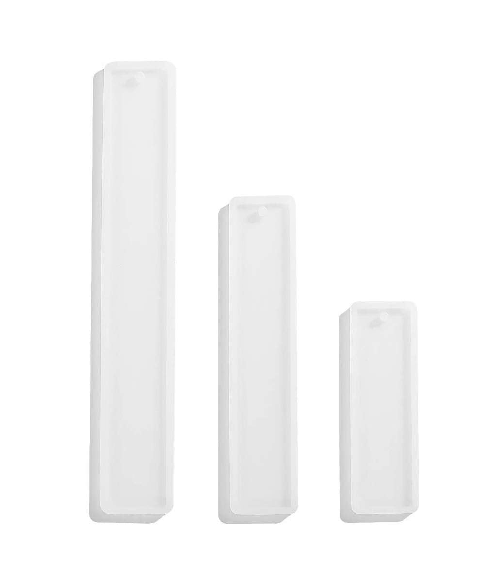 R H Lifestyle Creative Diy Multipurpose Transparent Silicone Coaster Mold (Rectangle Page Marker Mold 3 Pcs, 10 Cm  14.5 Cm  1