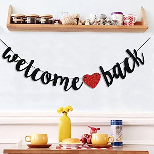 Welcome Back Banner Black Back To School Party Hanging Banner Welcome Back Garland For Welcome First Day Of School Party Classro