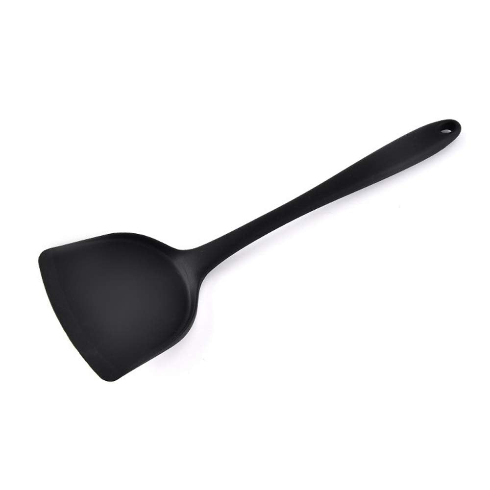 Letoor Heat Resistant Ilicone Shovel Non-Stick Cooking Spatulas Kitchen Utensil, 13 Inch, Black