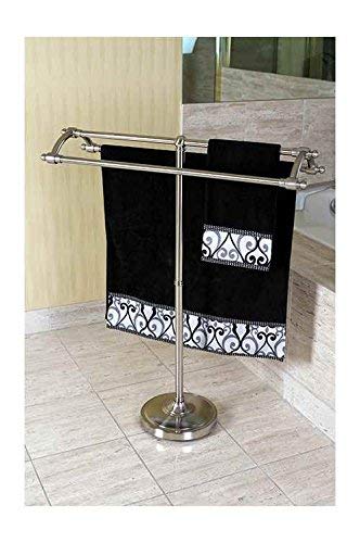 Kingston Brass SCC2278 Pedestal Round Plate Towel Rack  Brushed Nickel