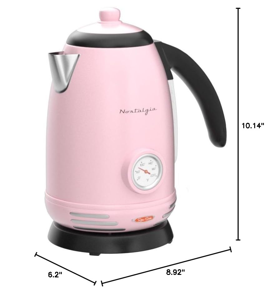 Nostalgia Retro Stainless Steel Electric Tea And Water Kettle