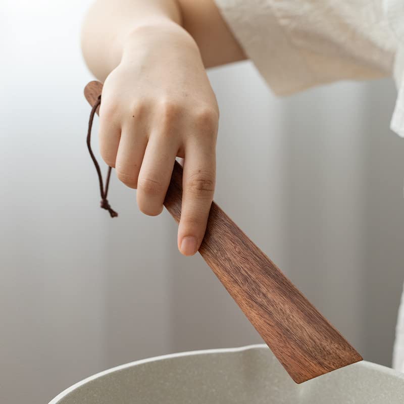 2Pcs 9.84'' Flat Wood Spatula, Non-Stick Multipurpose Teakwood Spatula, Stir And Saute Tool, Flip Pancakes, Bench Scraper, Thin