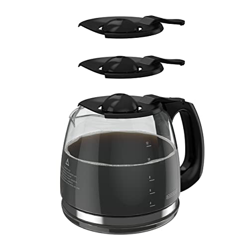 BLACK+DECKER 12-Cup Duralife Glass Carafe, Dishwasher-Safe, 96 Ounces, Black, Model GC3100B