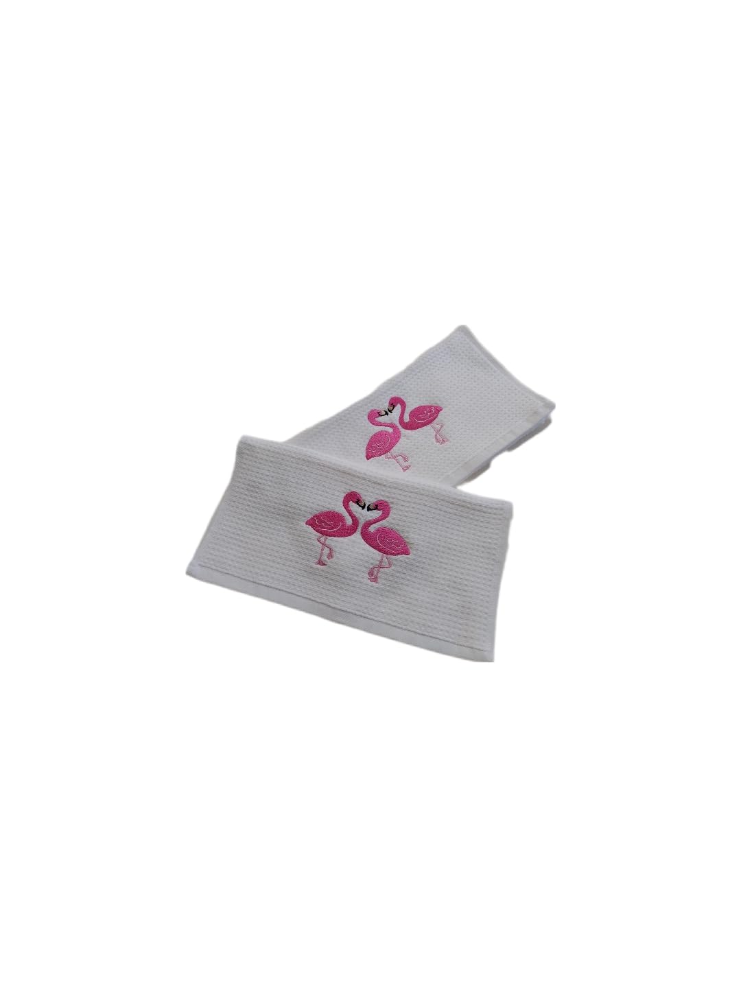 2 Pack White Flamingo Hand Towels, 100% Soft Cotton, Basket Stuffers, (11X18 Inches) Decor Hand Towels Gift Packed, Decorative H