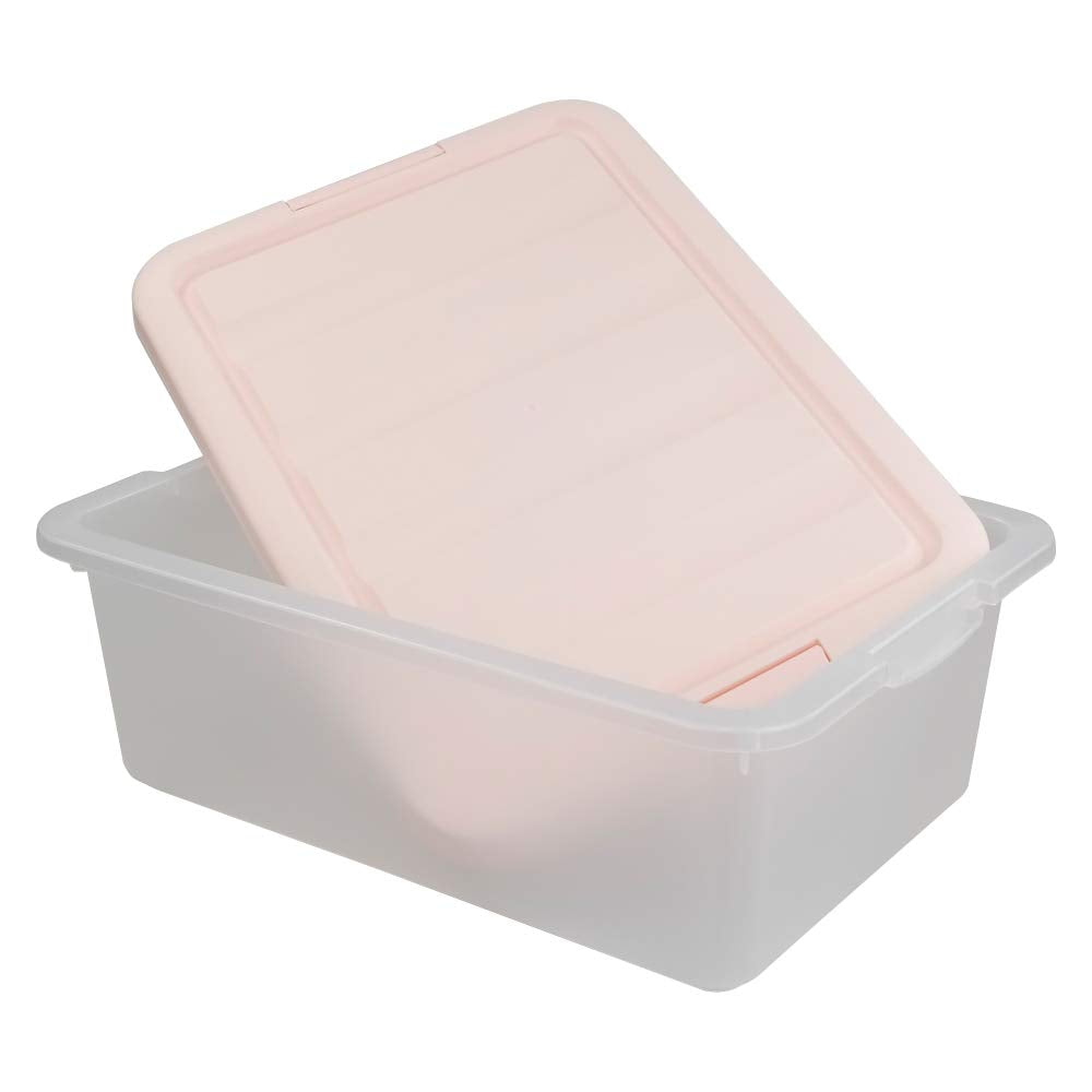 Ucake Plastic Storage Boxes, 14 Quart, 2 Packs, Pink Lids, Durable Organization Solution