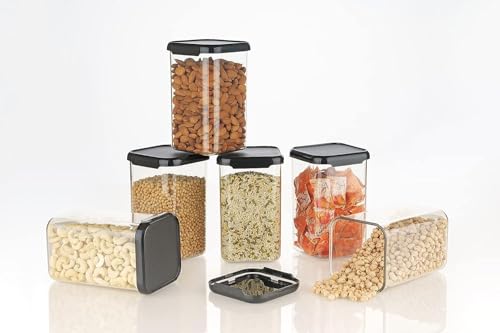 Tekcool Air Tight Kitchen Containers Set (Pack Of 8, 1200 Ml) For Storage Pulses, Cereals, Grains, Dry Fruits, Pantry Organizati