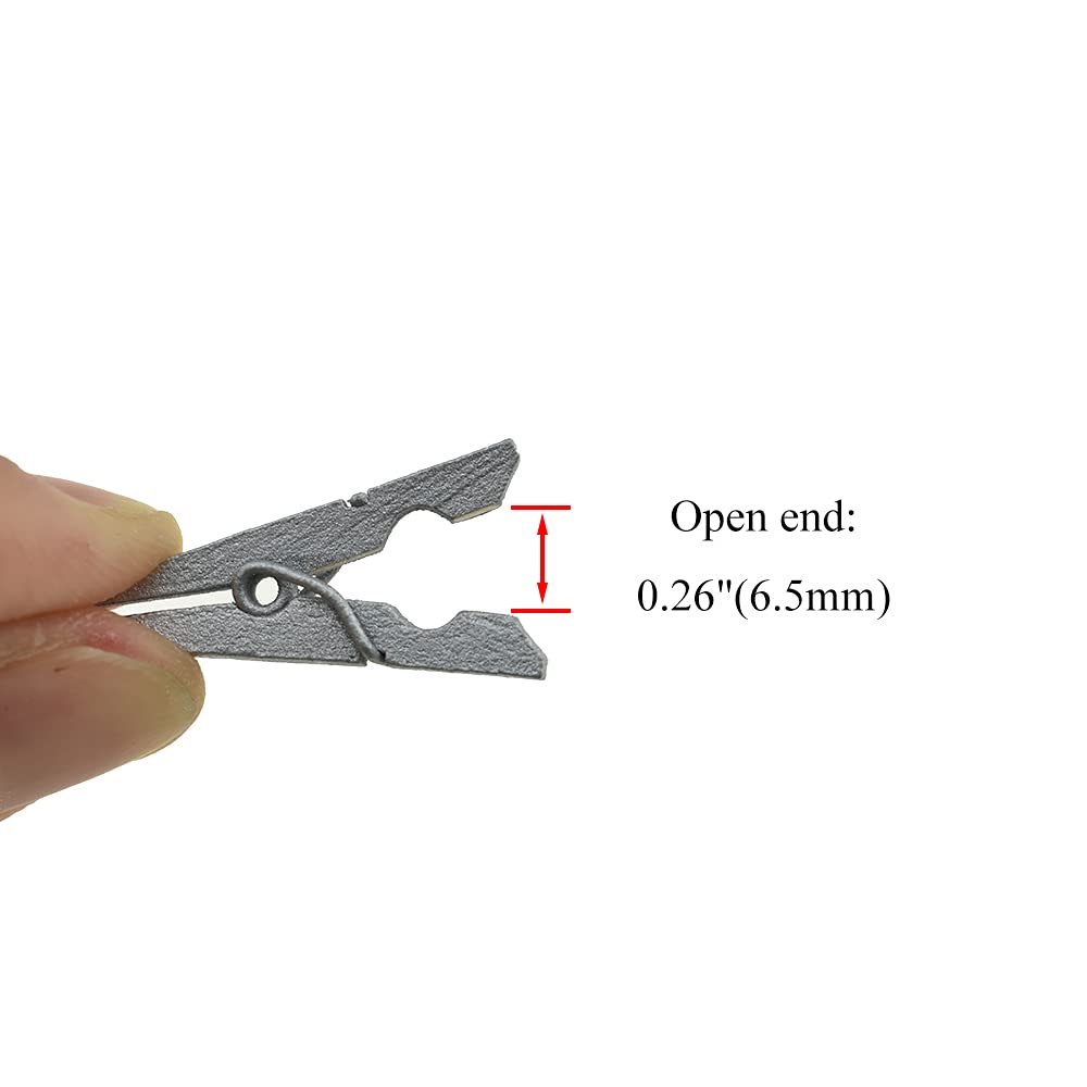 Hahiyo Silver Wooden Clothes Pins Clothespins Mini Do Not Fall Apart 1 Inches Length 80 Pack Sturdy Strong Springs No Rust No Di