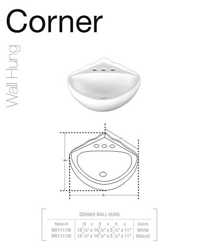 Small Corner Wall Hung Sink