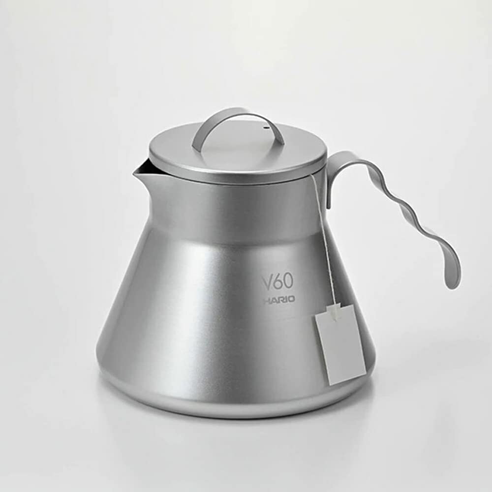 Hario O-Vcsm-50-Hsv V60 Metal Coffee Server, 16.9 Fl Oz (500 Ml), Silver, Made In China