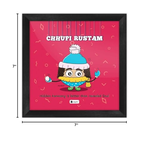 Indigifts Cute Funny Gift For Best Friend Sister Girl Chhupi Rustam Printed Poster Frame 6X6 Inches- Funny Gift Idea For Friend,