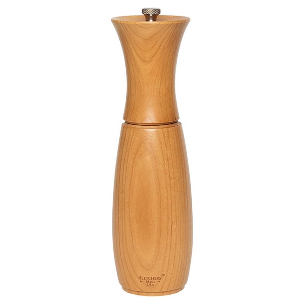 Fletchers' Mill Border Grill Pepper Mill, Cherry - 8 Inch, Adjustable Coarseness Fine To Coarse, Made In U.S.A.