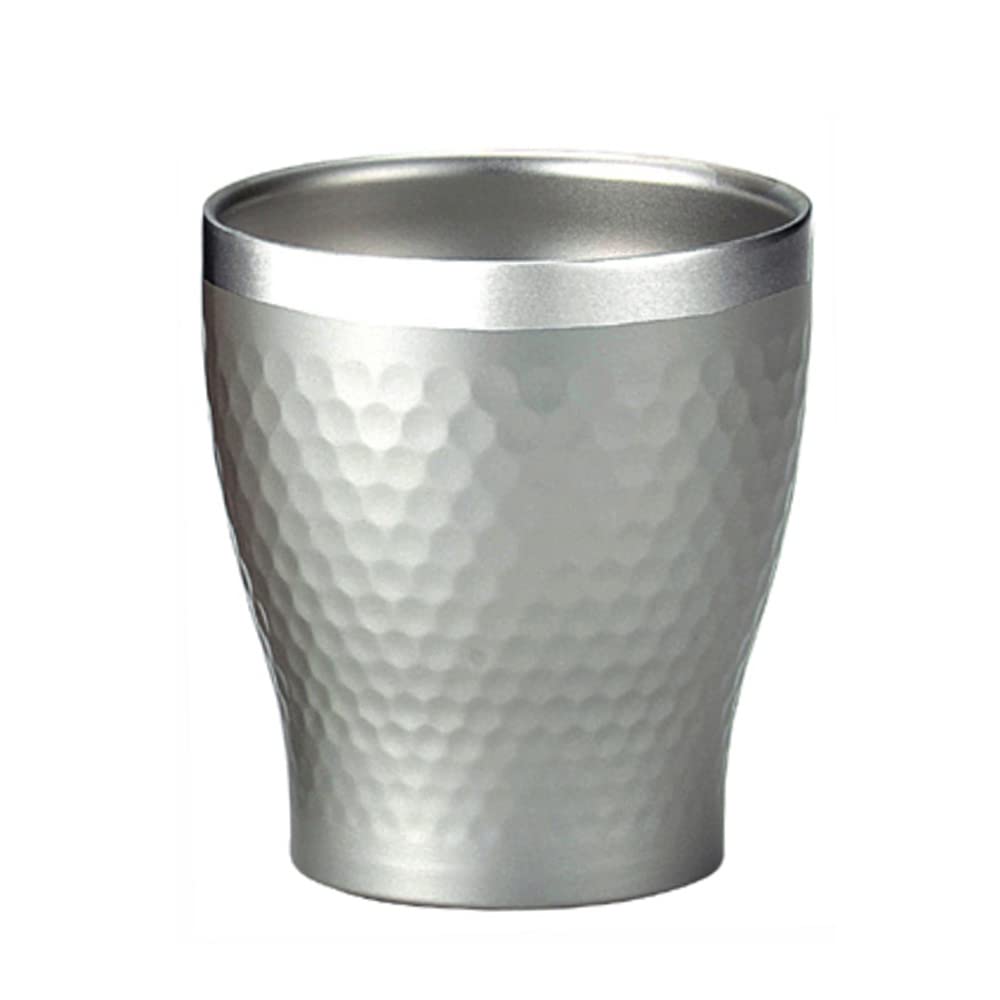 Maebata 29916 Rock Glass, Silver, 9.8 fl oz (290 ml), Vacuum Insulated, Double Wall Construction, Metal Thermo, Rock Cup, Luxe