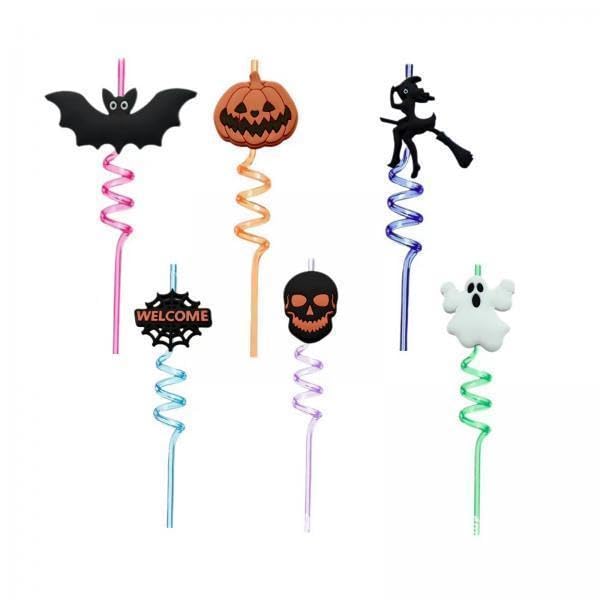 Merishopp 2X6X Halloweens Cartoon Straw For Celebration Anniversary Festival