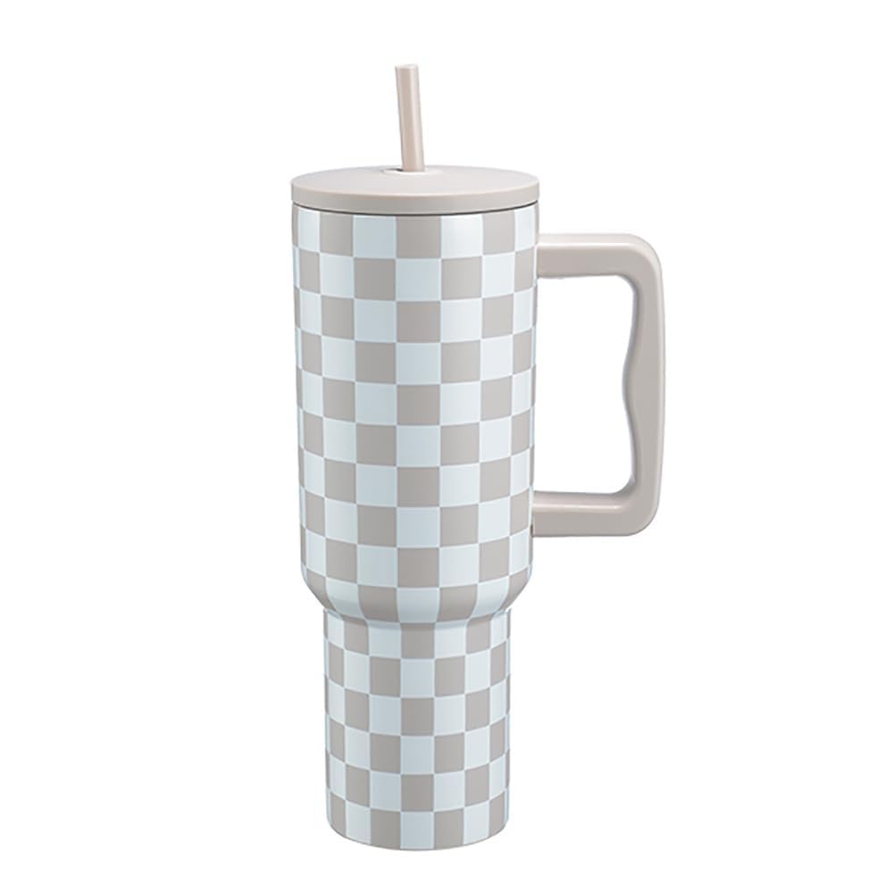 Karshiva 1.2 Litre Stainless Steel Tumbler Hot And Cold With Handle, Lid And Straw, Leak Proof Mug Cupholder For Gym, Travelling
