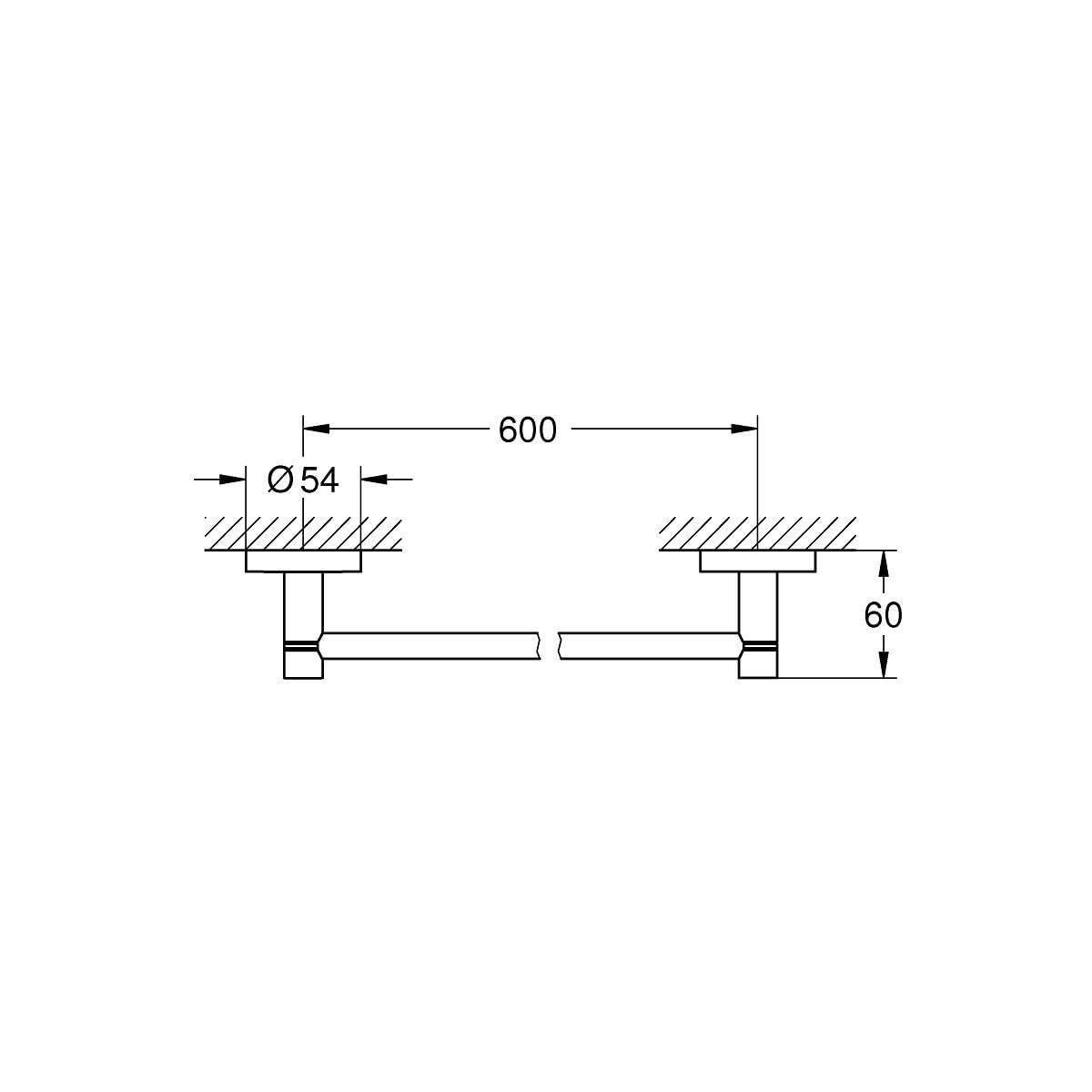 Grohe 40366En1 Essentials 24 In. Towel-Bar, Brushed Nickel Infinityfinish