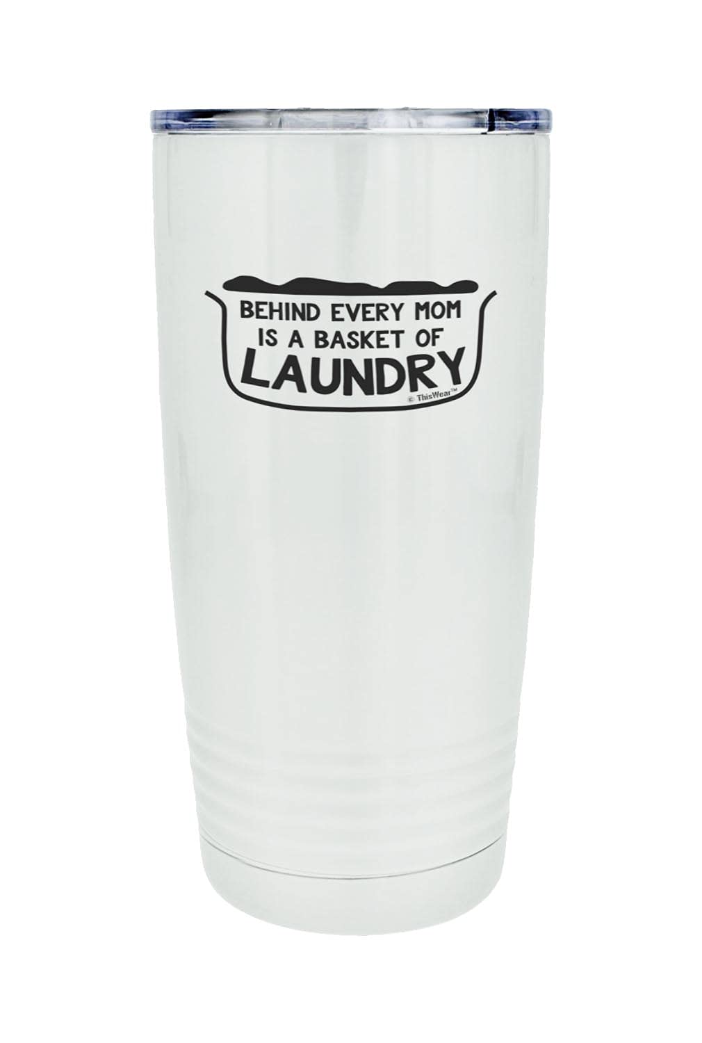 ThisWear Funny Mom Gifts Behind Every Mom Is Laundry Boy Mom Gifts 20oz Stainless Steel Insulated Travel Mug With Lid