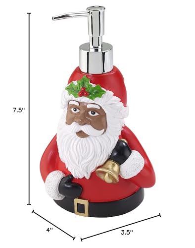 Avanti Linens - Soap Dispenser/Lotion Pump, Resin Bathroom Accessories, Christmas Bathroom Decor (Holiday Collection, Black Sant
