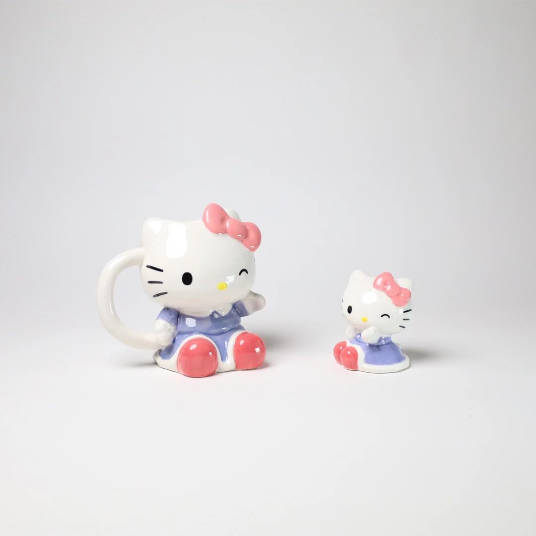 Hello Kitty Purple Dress Figural Mug and Figurine Gift Set of 2, 5L x 3.5W x 5H created by Blue Sky Clayworks