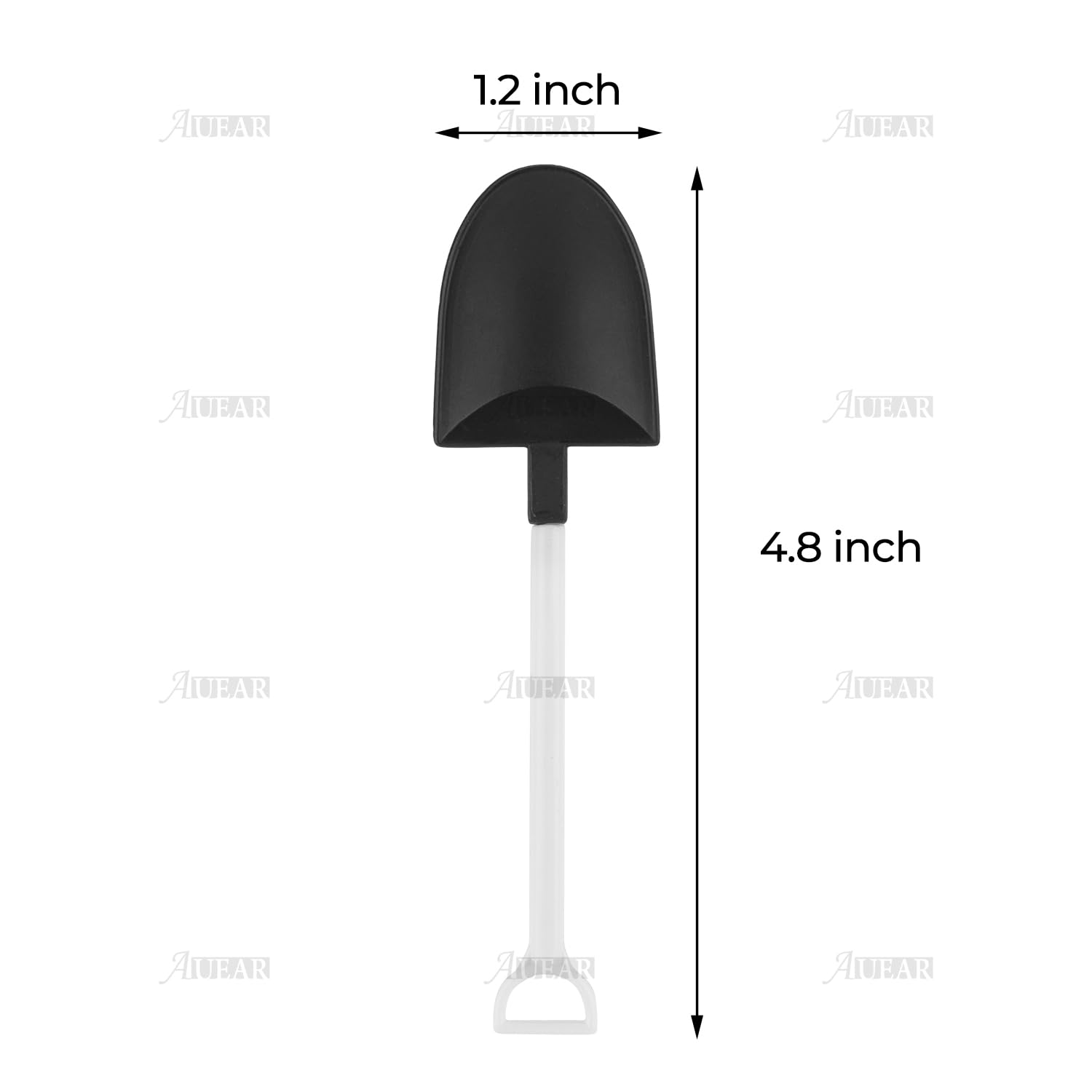 Auear 100 Pack Mini Shovel Shape Spoons Black Plastic Shovel Disposable Cute Dessert Spoons For Ice Cream Pudding Yogurtn