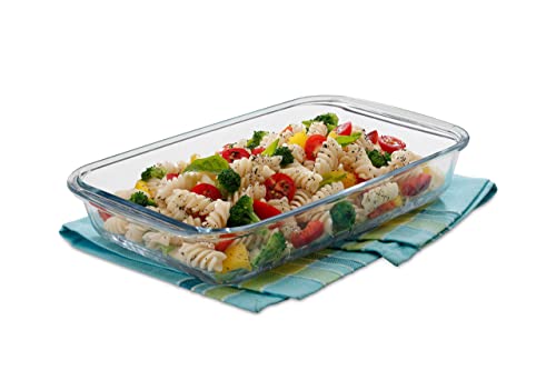 Signoraware Bake N Serve Rectangular Bakeware Safe and Oven Safe Glass Dish Tray | Borosilicate Glass Bowl Container | Microwave