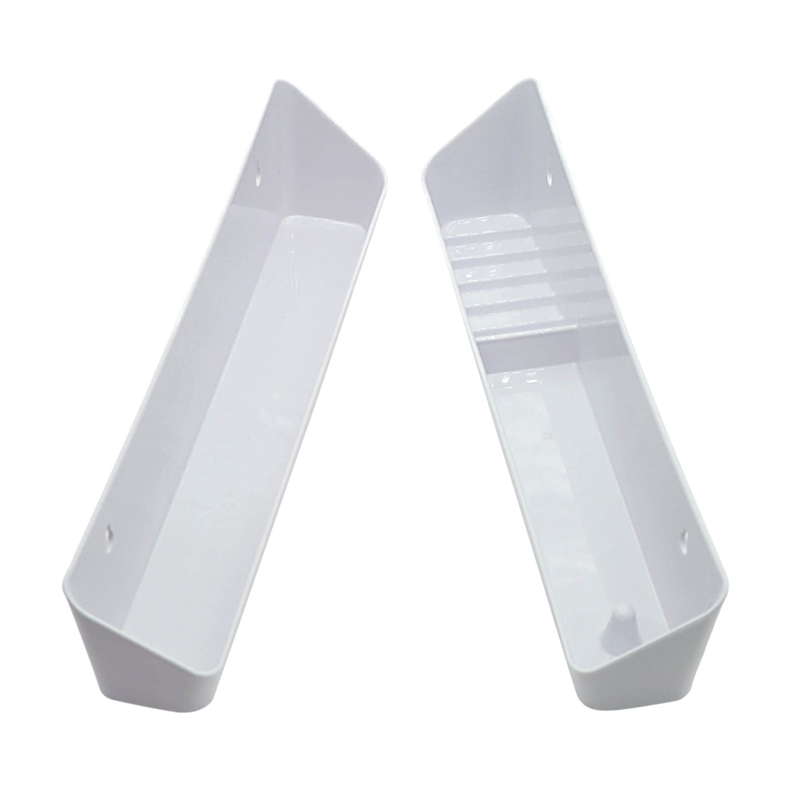 Aiwaiufu Kitchen Sink Front Trays Tip Out Tray Set 14 Inch Polymer Plastic White (2 Pack)