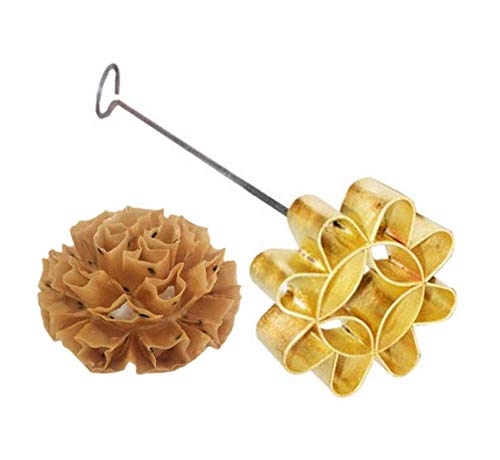 Thai Dok Jok Sesame Cookies Brass Mold Maker Crispy Biscuit Blossom Lotus Flowers Thai Sunflower Cookie 3.15'' (Medium)