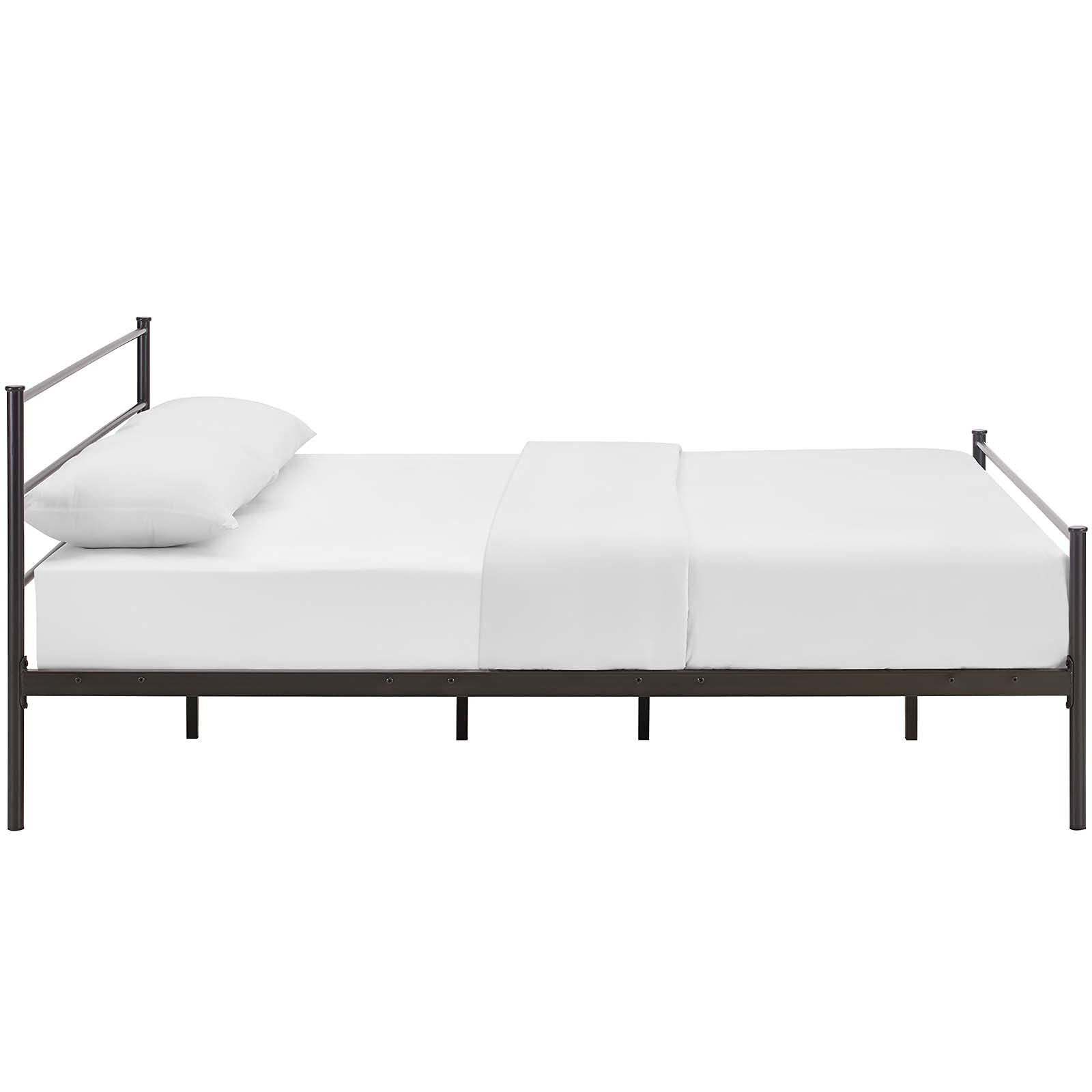 CasaFoyer Alina Platform Full Bed Frame | Rustic Charm | Sturdy Steel Frame | Supports 1323 lbs | No Box Spring Needed | Fits Memory Foam, Spring, Latex, Hybrid Mattresses | Mattress not included