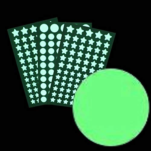 Dreamkraft Vinyl Glow In The Dark Wall Stickers 9.44 X 11.81 X 0.39 Inch, Green,3S1M, Self-Adhesive