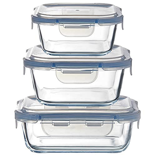 Nilzone Plastic Food Storage Containers With Airtight Lids, 100% Leak Proof Not Easy Broken & Bpa Free Freezer Safe Container 3 