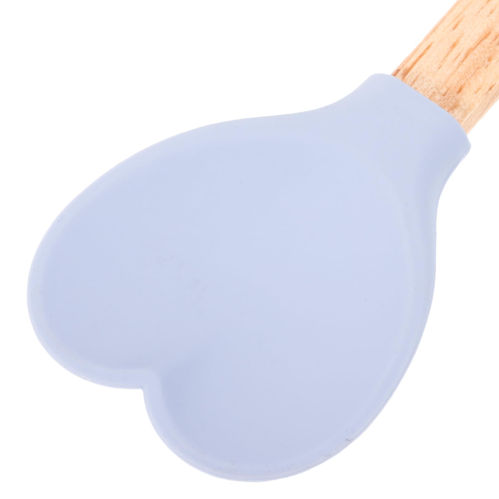Hemoton Heart Shaped Silicone Spatula: 4Pcs Baking Spatula Silicone Cooking Spoons Kitchen Utensil Spoon With Wooden Handle For