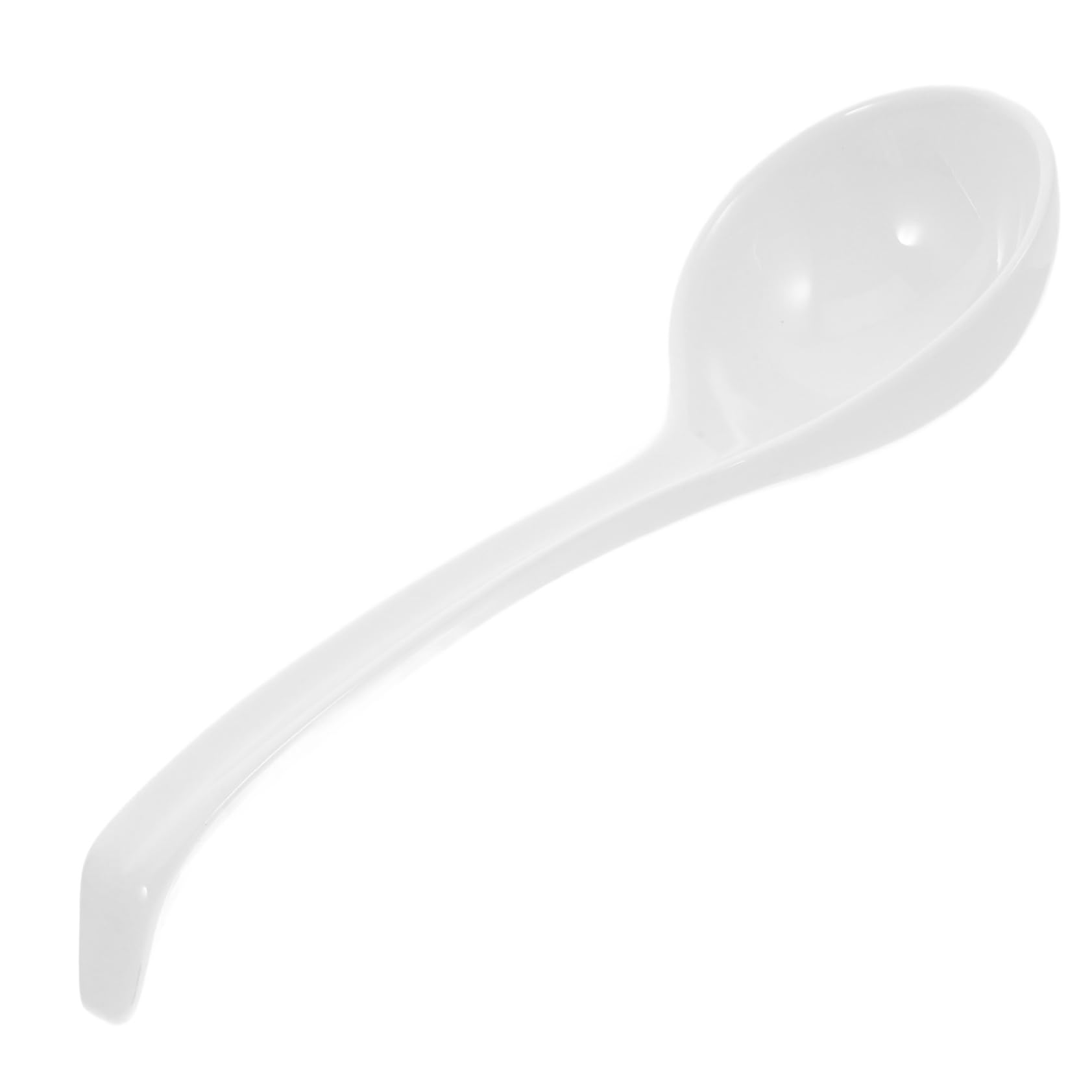 CIYODO Asian Soup Ladle Bone China Ramen Noodle Soup Spoon Microwave and Dishwasher Safe Long Handle Spoon for Wonton Miso Stirr