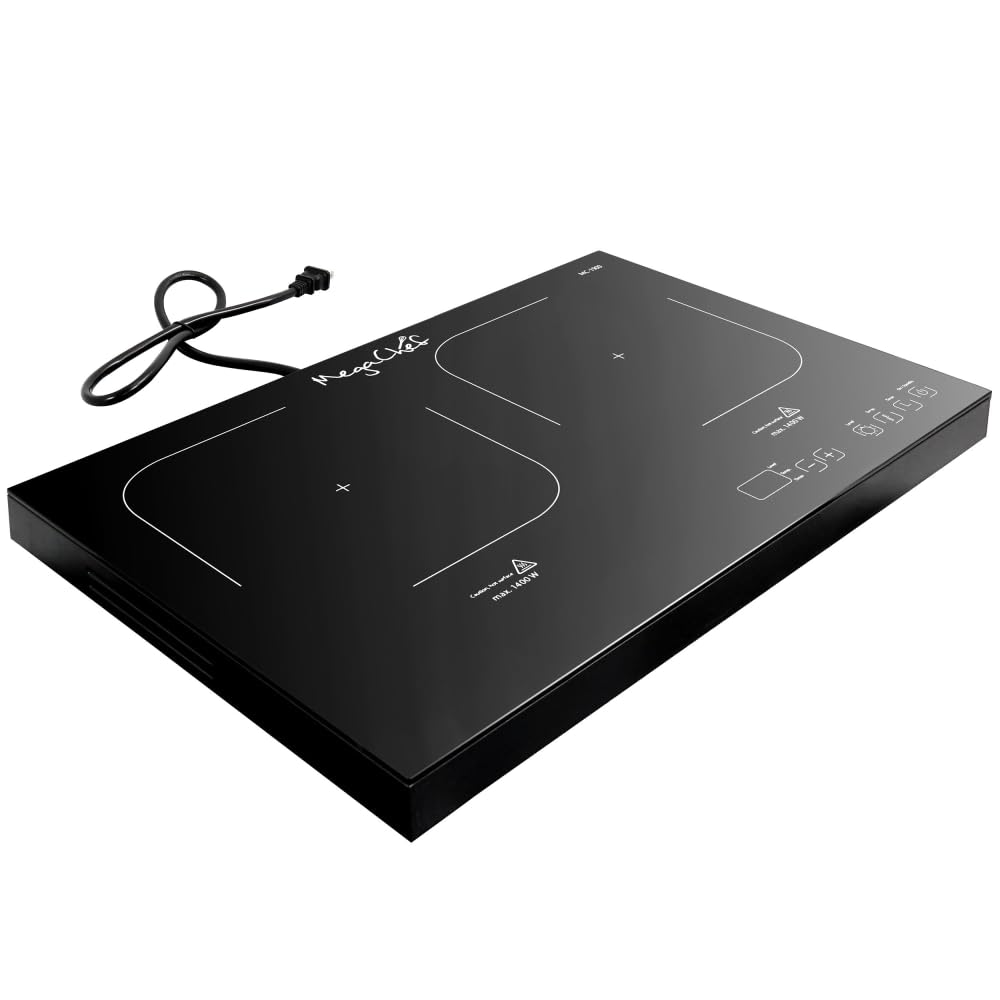 Megachef Portable Dual Induction Cooktop, Black
