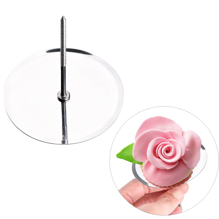10Pcs 3.2Cm Stainless Steel Decorating Nails Cake Flower Nail Trays Holder Nail Flowers Making Tools Baking Heating Core Cake Fl