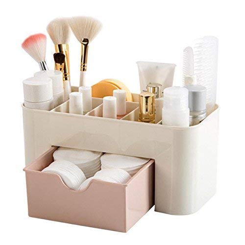 Shoparam MultiFunctional Desktop Tidy Cosmetic Storage Organiser Box With Drawer (Random Colour)