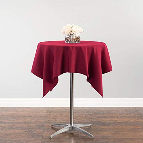 Linentablecloth 54-Inch Square Polyester Tablecloth Burgundy
